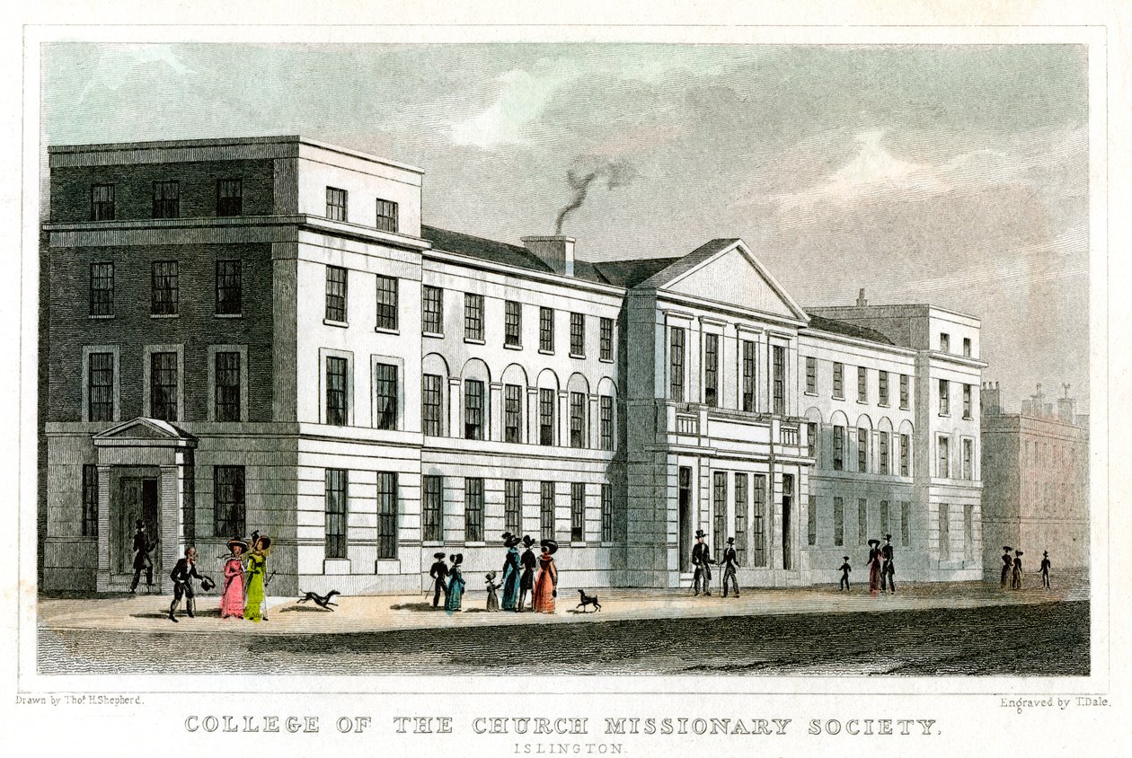 College of the Church Missionary Society, Islington, Londyn, 1827. autorstwa Thomas Dale