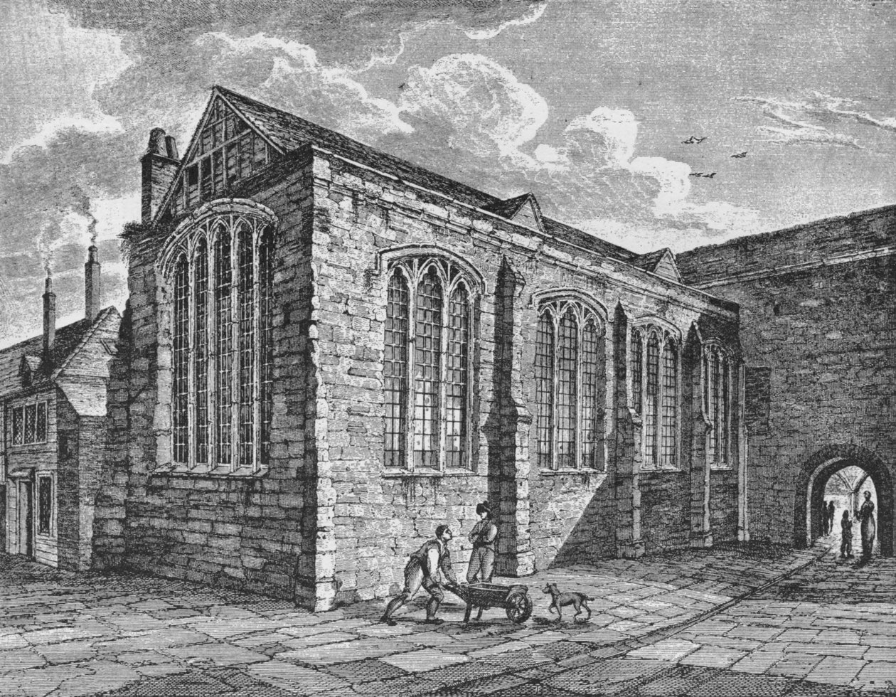 Widok północno-wschodni kaplicy Świętej Trójcy, Leadenhall, City of London, c1825 1906 autorstwa Thomas Dale