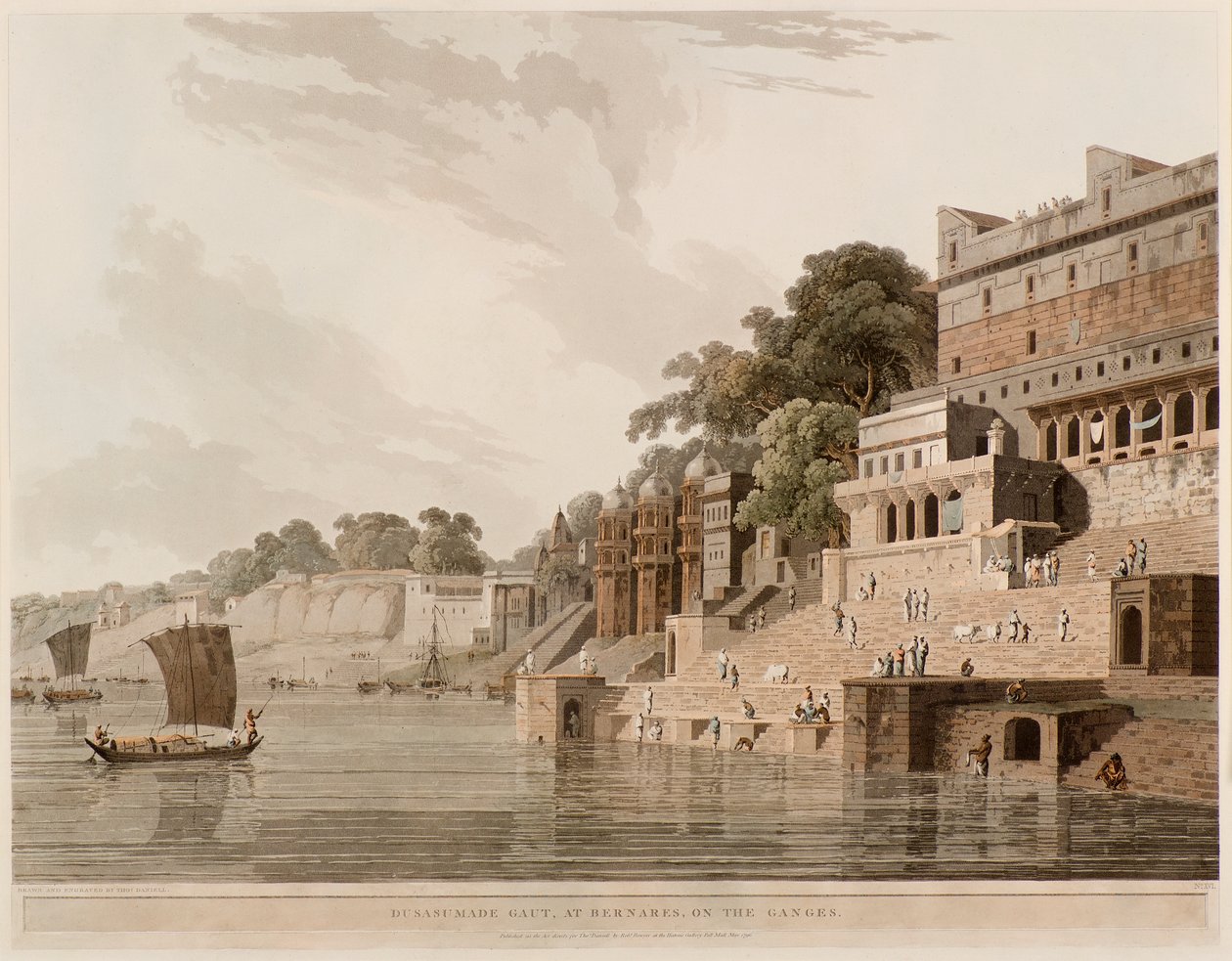 Dusasumade Gaut w Benares nad Gangesem autorstwa Thomas Daniell