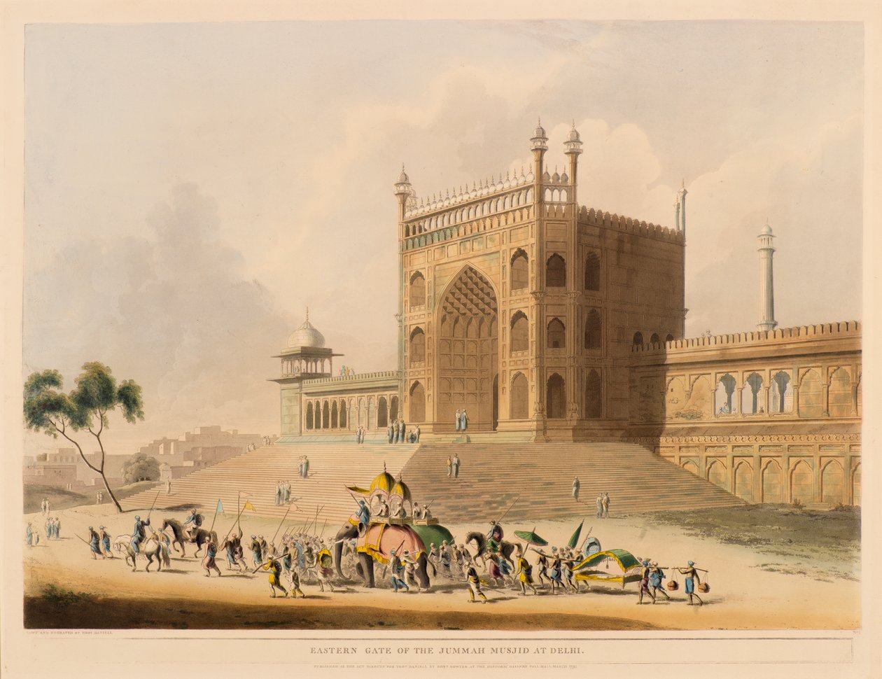 Wschodnia Brama Meczetu Jummah, Delhi autorstwa Thomas Daniell