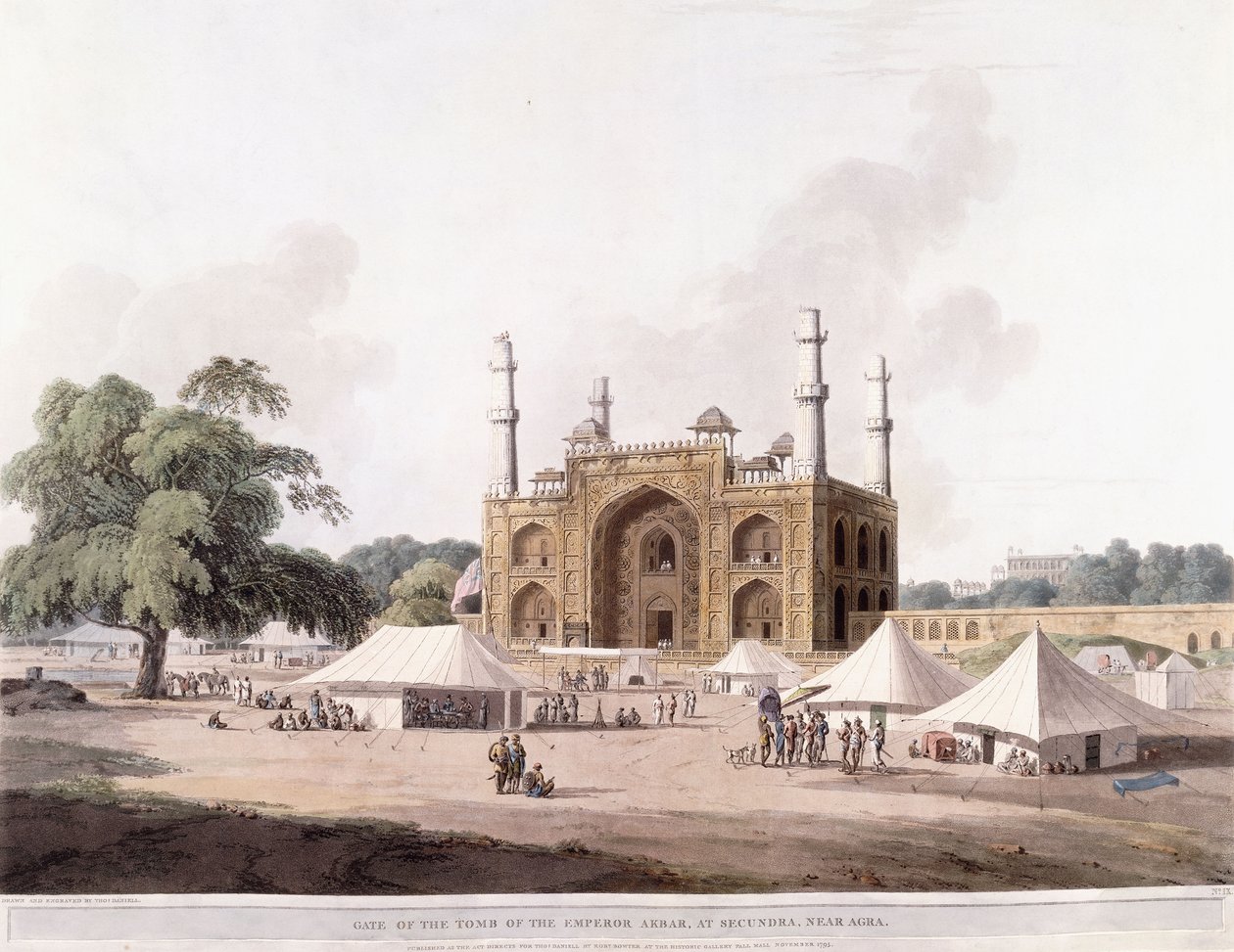 Brama Grobu Cesarza Akbar autorstwa Thomas Daniell