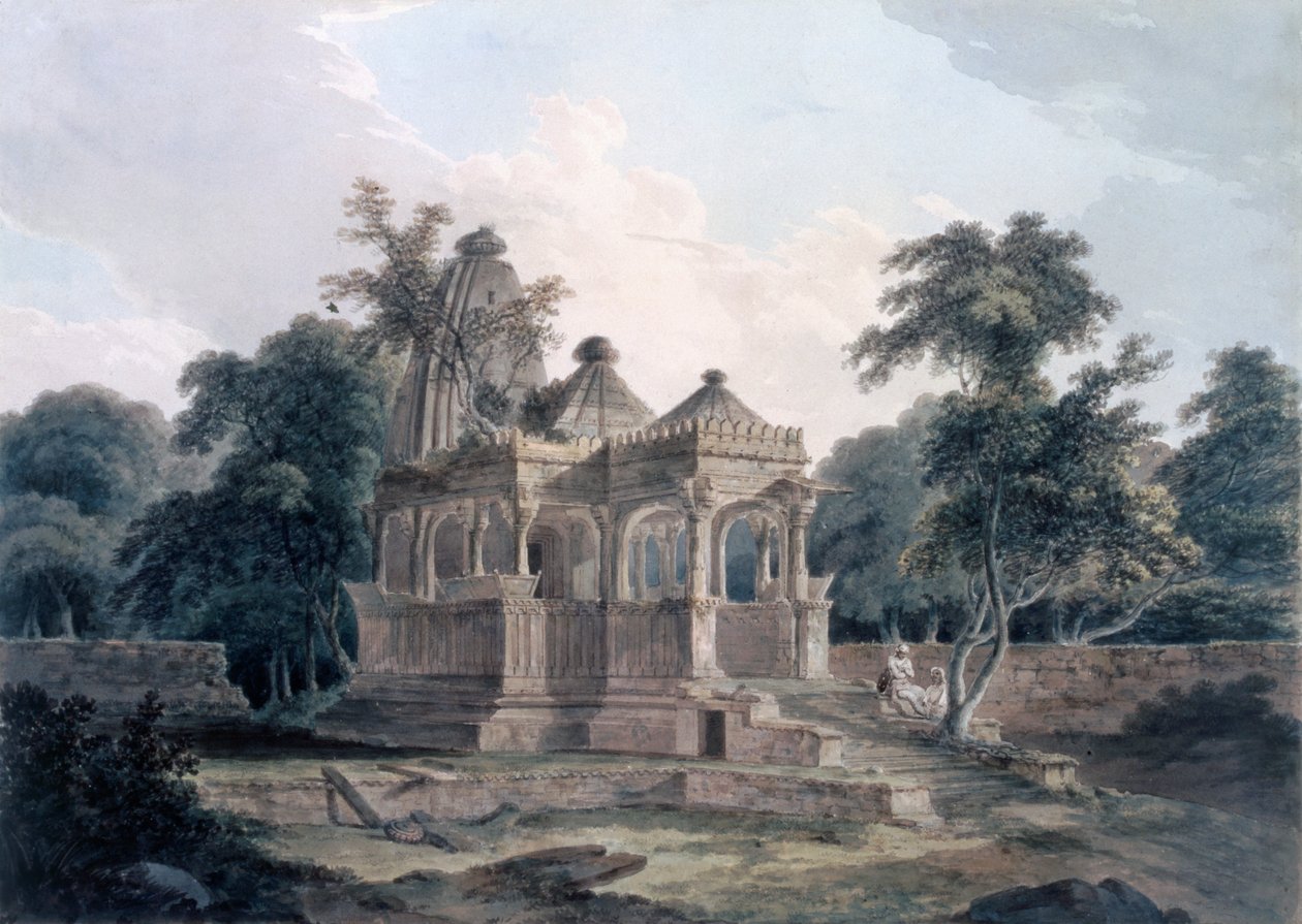 Świątynia hinduska w forcie Rohtas, Bihar, Indie, c1790. autorstwa Thomas Daniell
