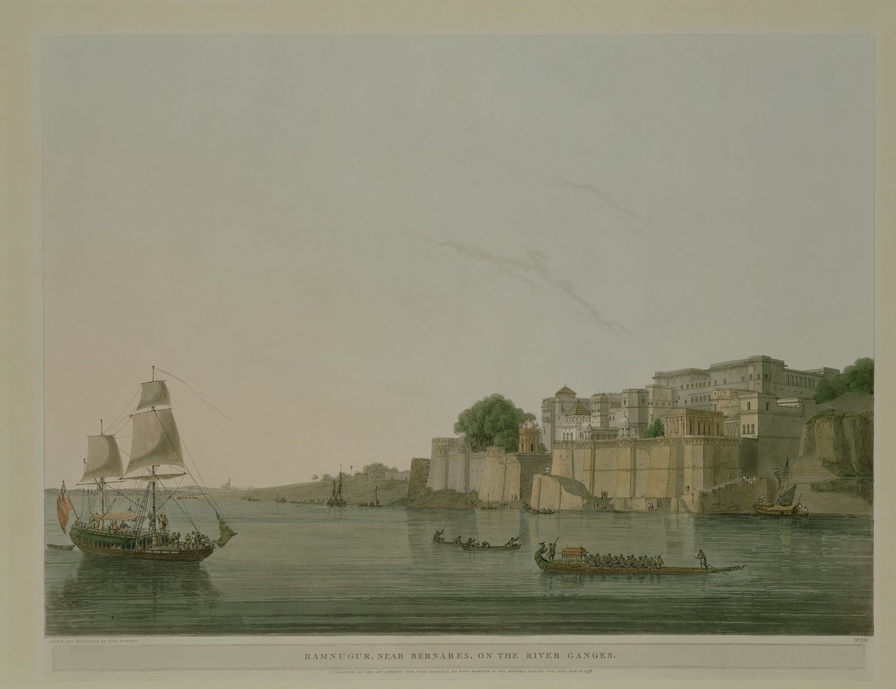 Ramnurgur, niedaleko Benares nad rzeką Ganges, 1796 autorstwa Thomas Daniell