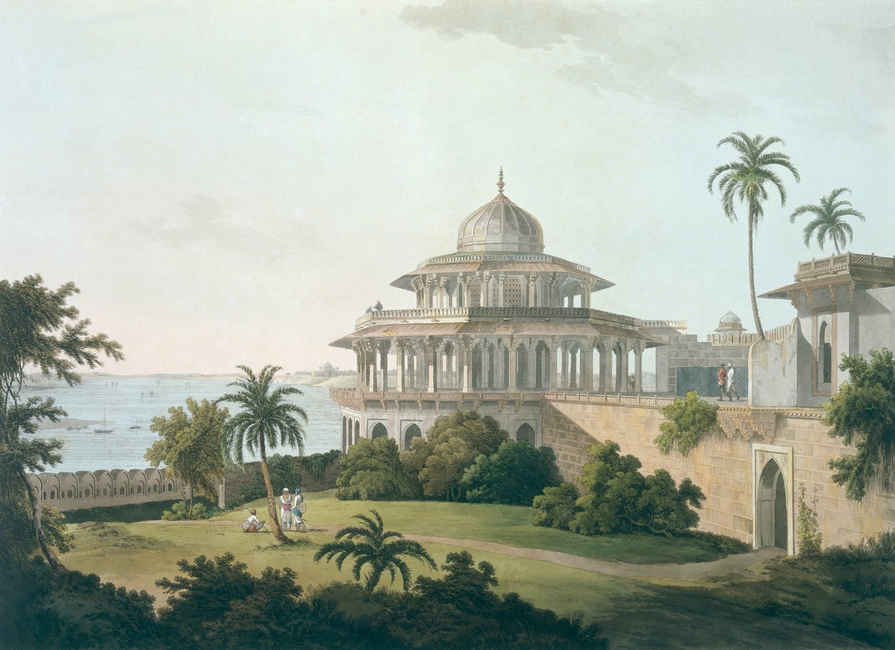 Chalees Satoon, w forcie Allahabad nad rzeką Jumna, z „Pejzaż orientalny: dwadzieścia cztery widoki w Hindoostanie”, 1795 autorstwa Thomas Daniell