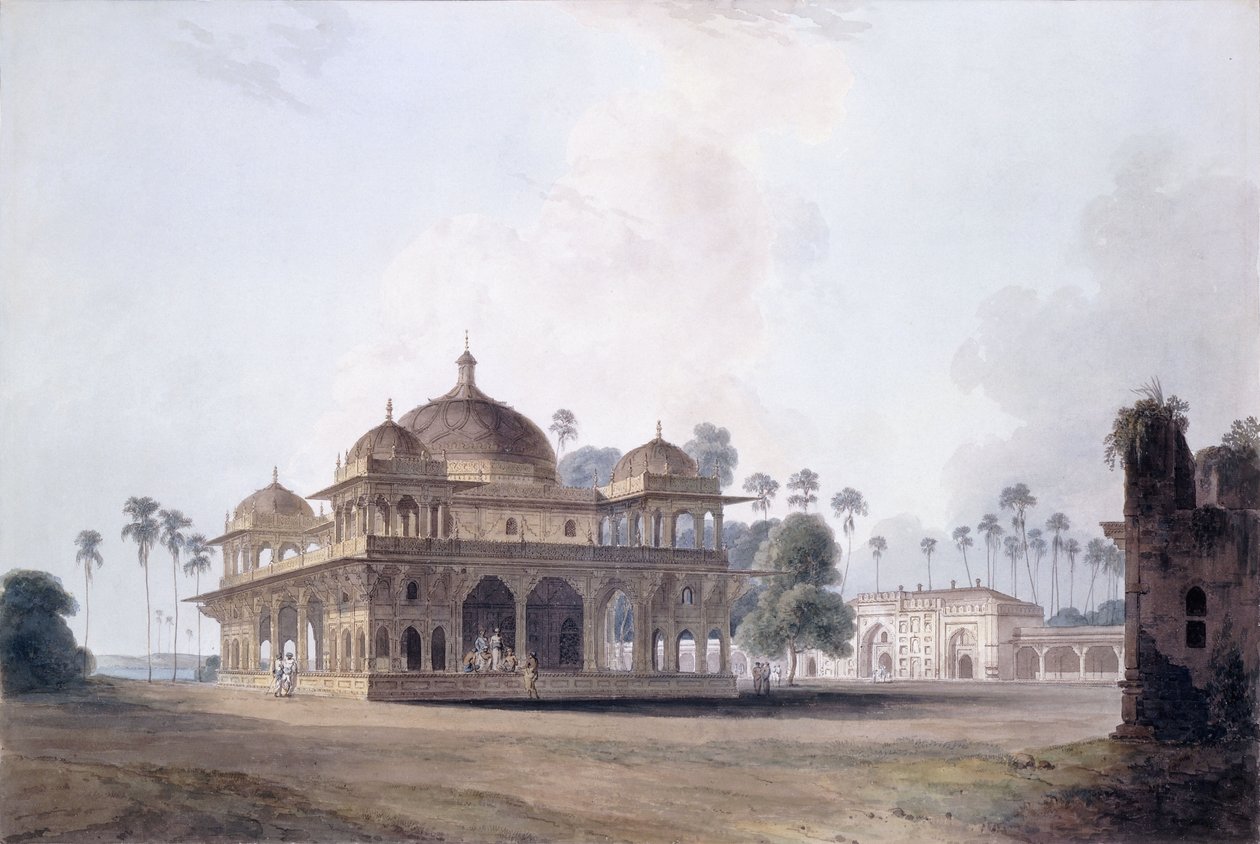 Mauzoleum Makhdum Shah Daulata, Maner, Bihar, ok. 1788-1796 autorstwa Thomas Daniell