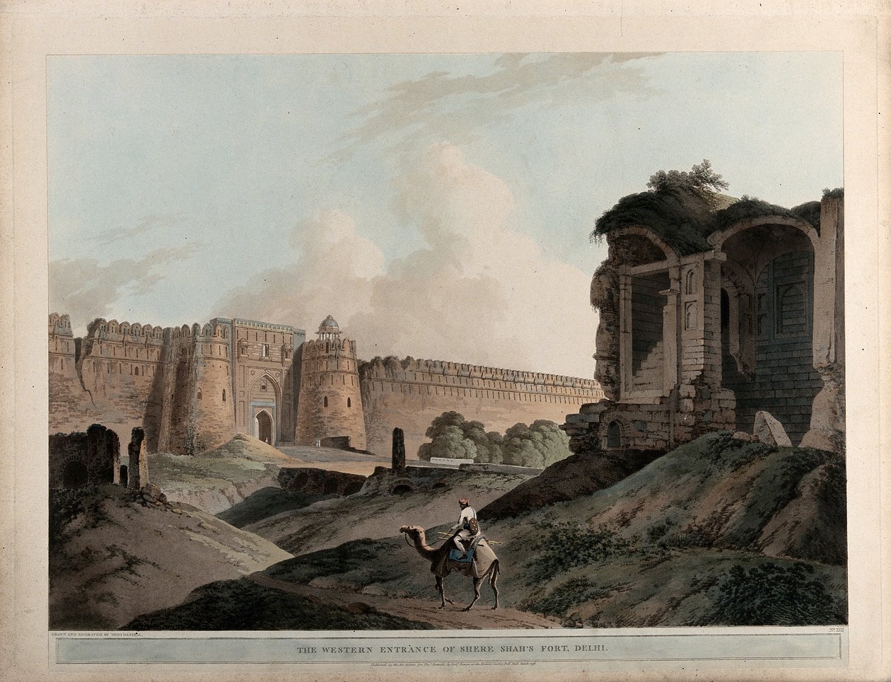 Zachodnie wejście do fortu Shere Sha autorstwa Thomas Daniell