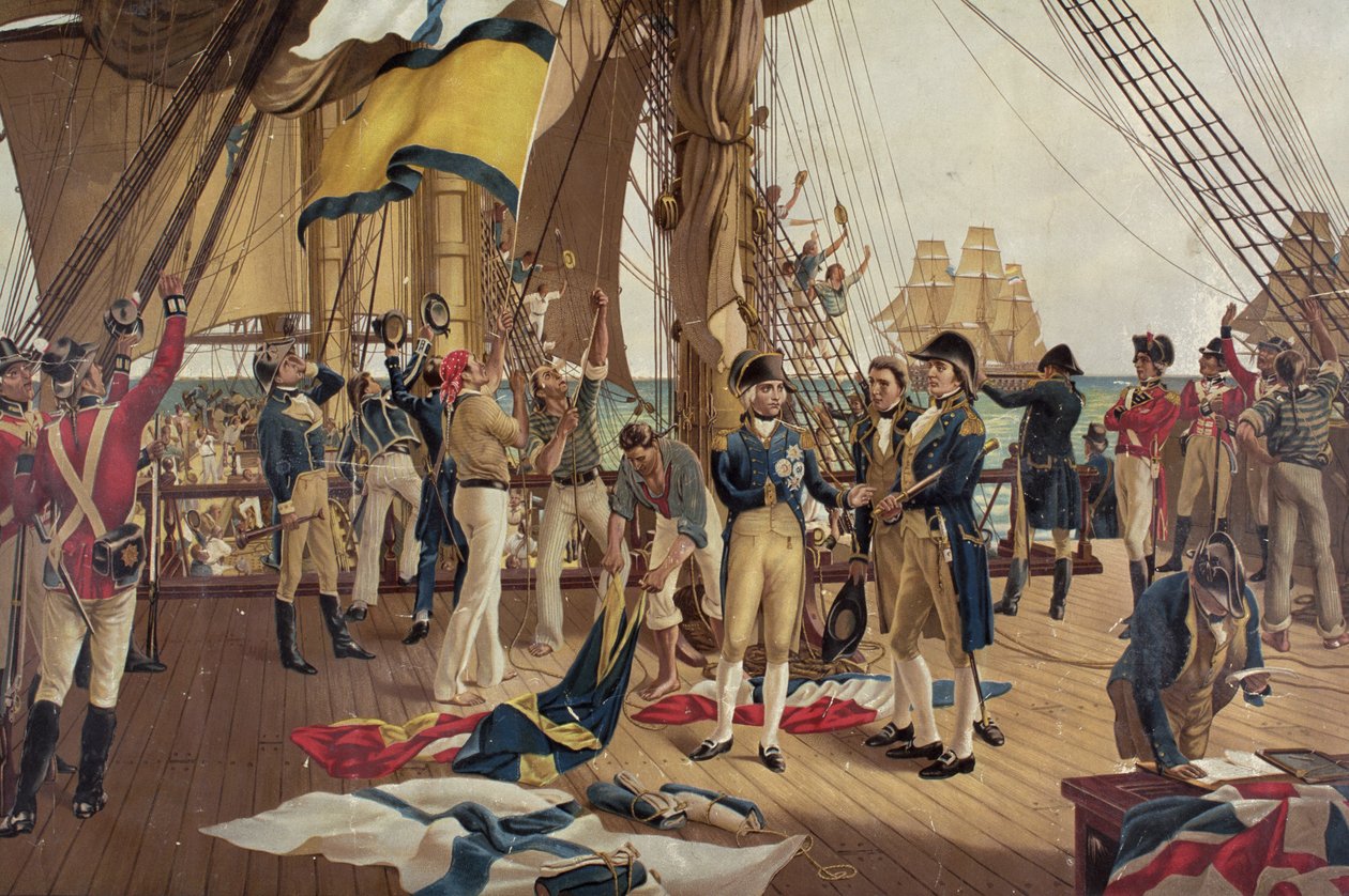 Ostatni sygnał Nelsona na Trafalgar autorstwa Thomas Davidson