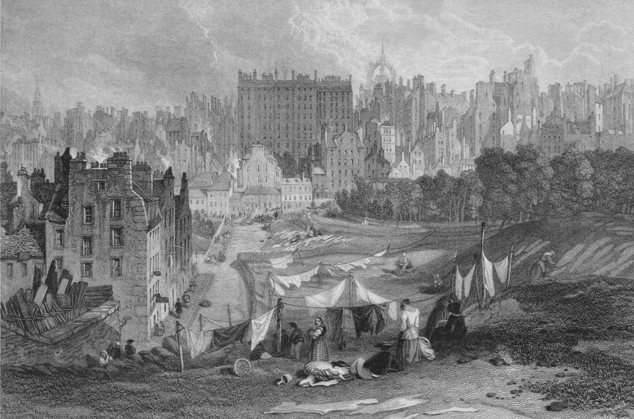 Stare Miasto w Edynburgu od Princes Street, 1841 autorstwa Thomas Dobbie
