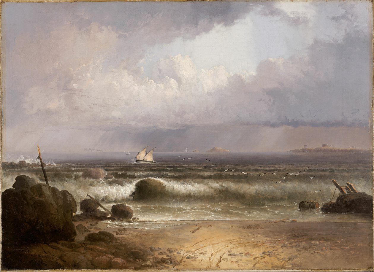 Nadchodzący szkwał (plaża Nahant z letnim deszczem) autorstwa Thomas Doughty