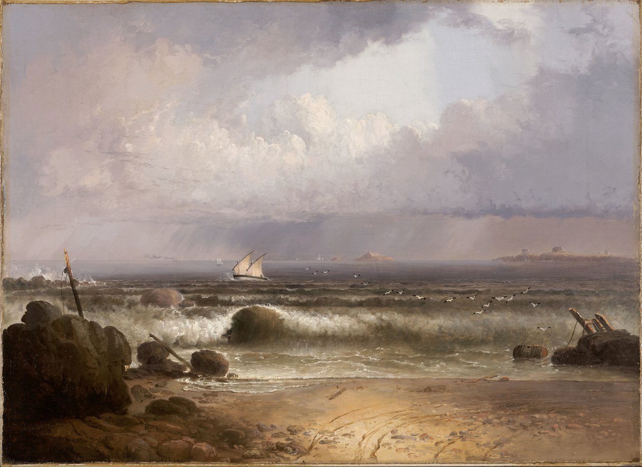 Nadchodzący szkwał (plaża Nahant z letnim deszczem) autorstwa Thomas Doughty