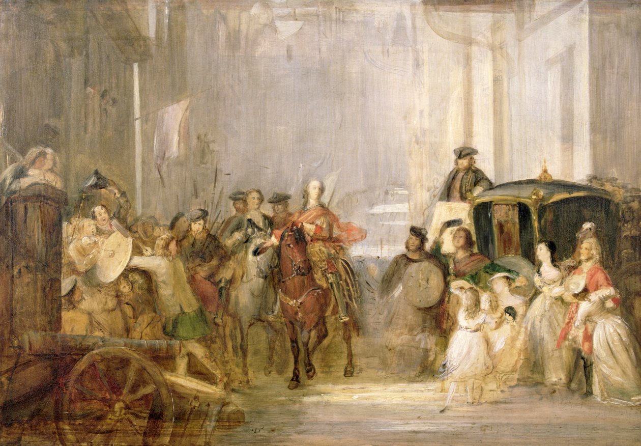 Książę Karol Edward Stuart (1720-88) wjeżdżający do Edynburga (zob. 105437) autorstwa Thomas Duncan