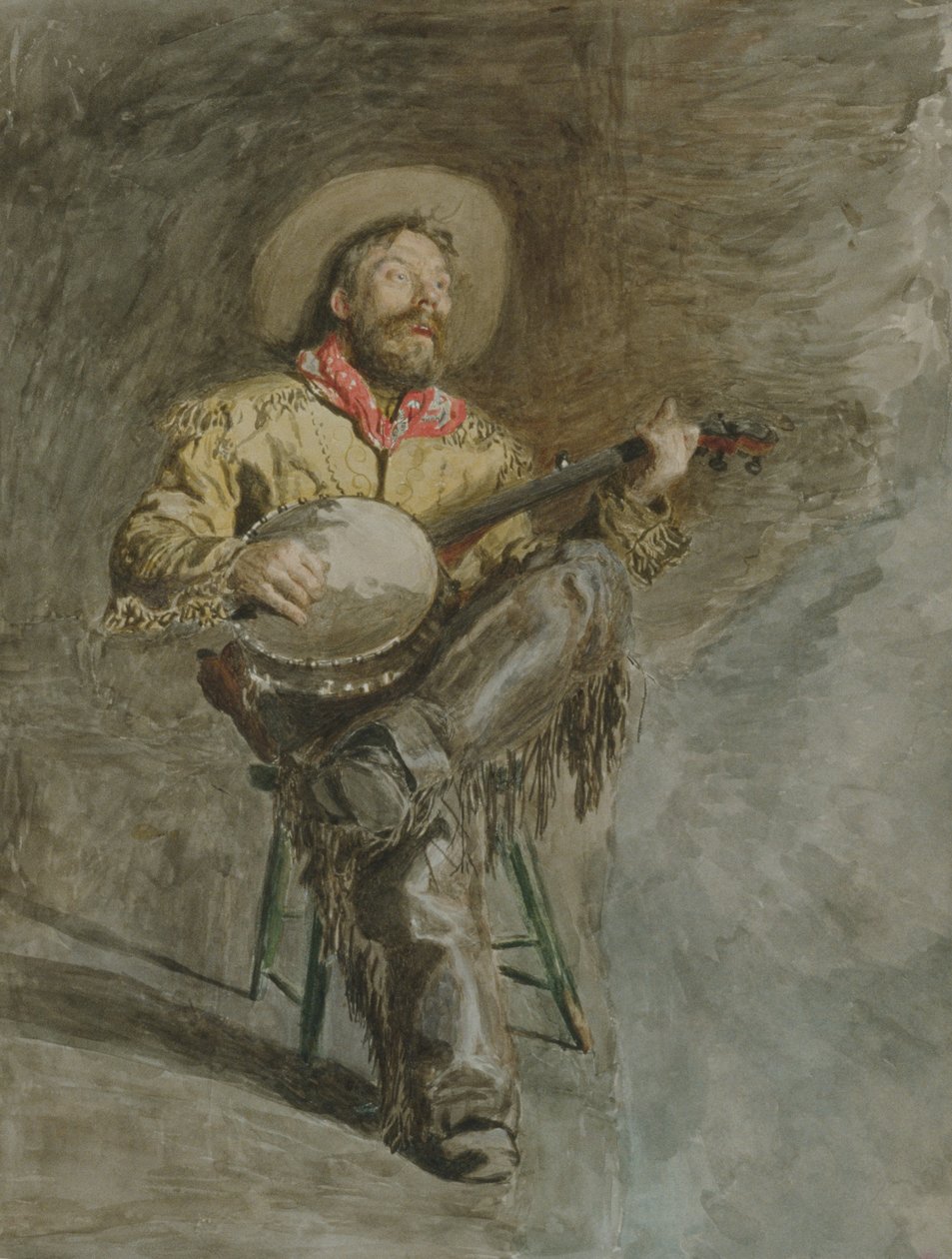 Śpiew kowbojski autorstwa Thomas Eakins