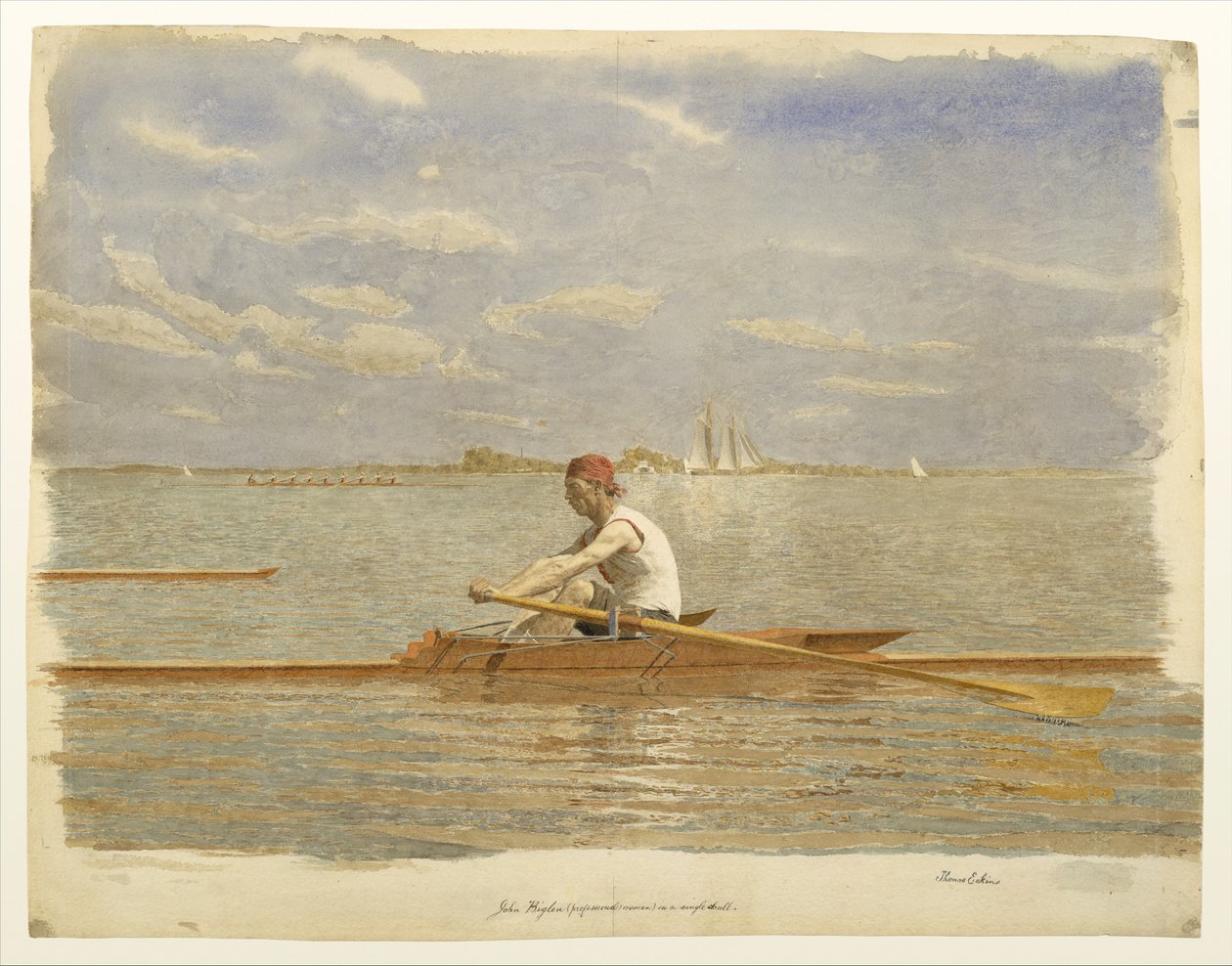 John Biglin w jedynce wioślarskiej autorstwa Thomas Eakins