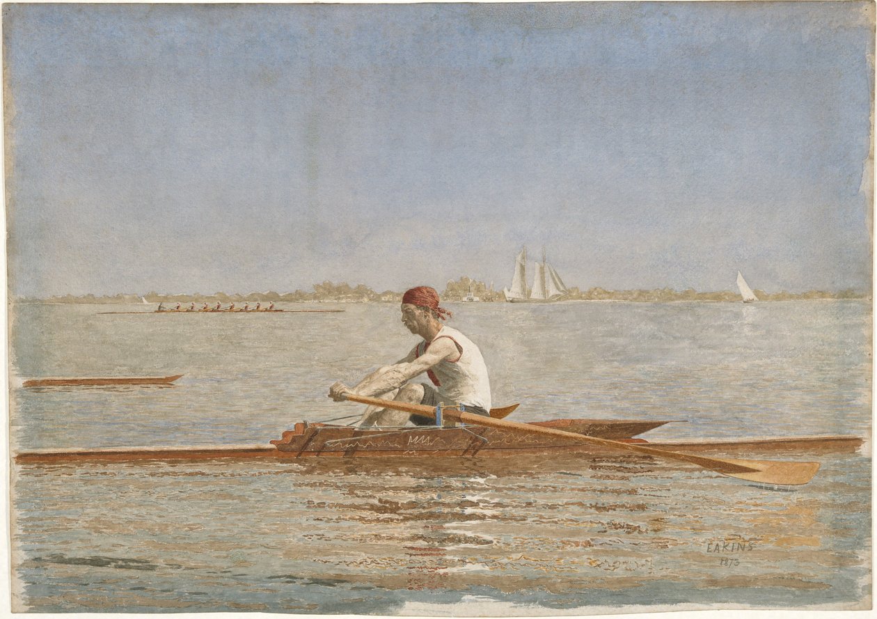 John Biglin w jednej czaszce, 1873 (wc na papierze) autorstwa Thomas Eakins