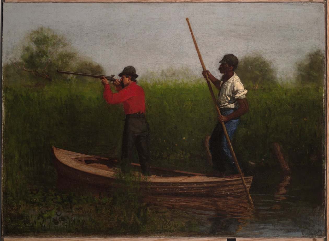 Polowanie na chruściele na rzece Delaware autorstwa Thomas Eakins