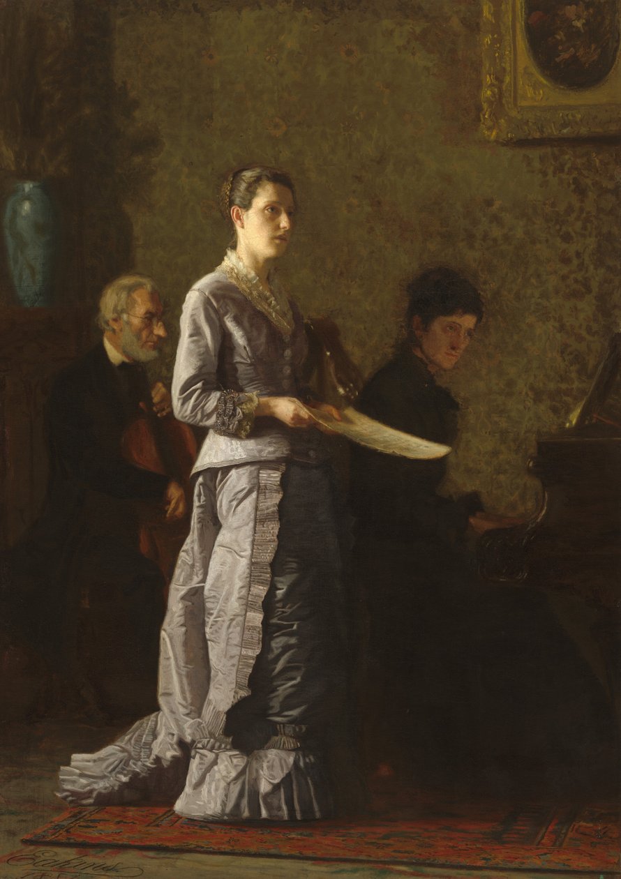 Śpiewanie żałosnej piosenki, 1881. autorstwa Thomas Eakins