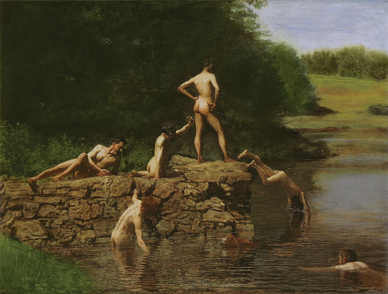 Otwór do pływania, 1885 autorstwa Thomas Eakins