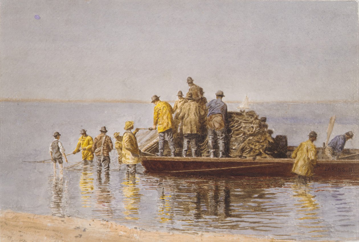 Podejmowanie sieci, 1881. autorstwa Thomas Eakins