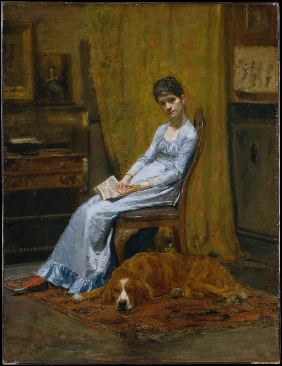 Żona artysty i jego seter autorstwa Thomas Eakins