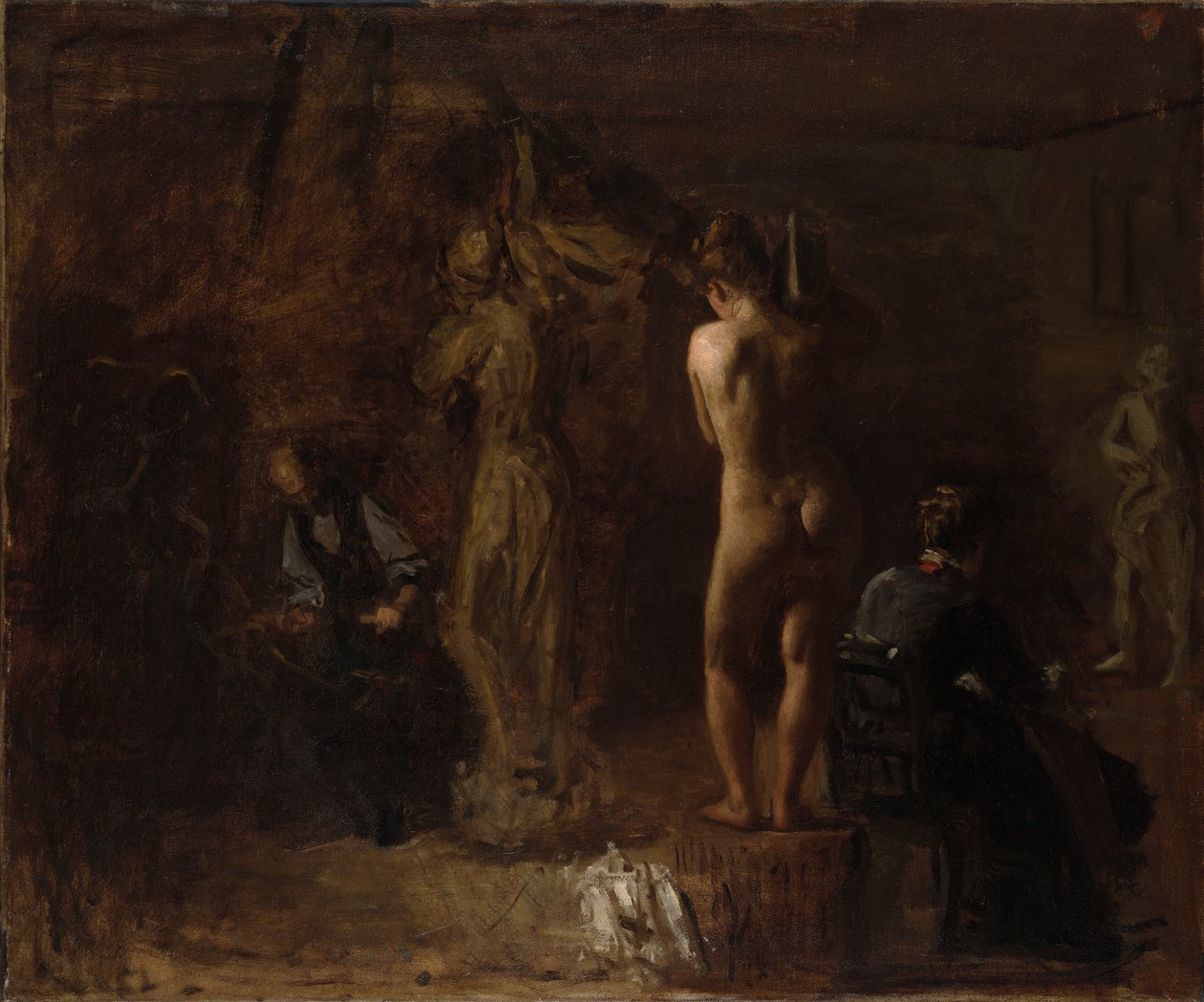 William Rush rzeźbi swoją alegoryczną figurę rzeki Schuylkill, Study autorstwa Thomas Eakins