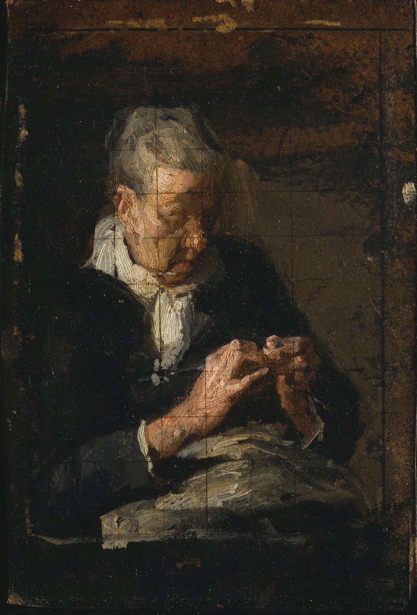 Kobieta robiąca na drutach autorstwa Thomas Eakins