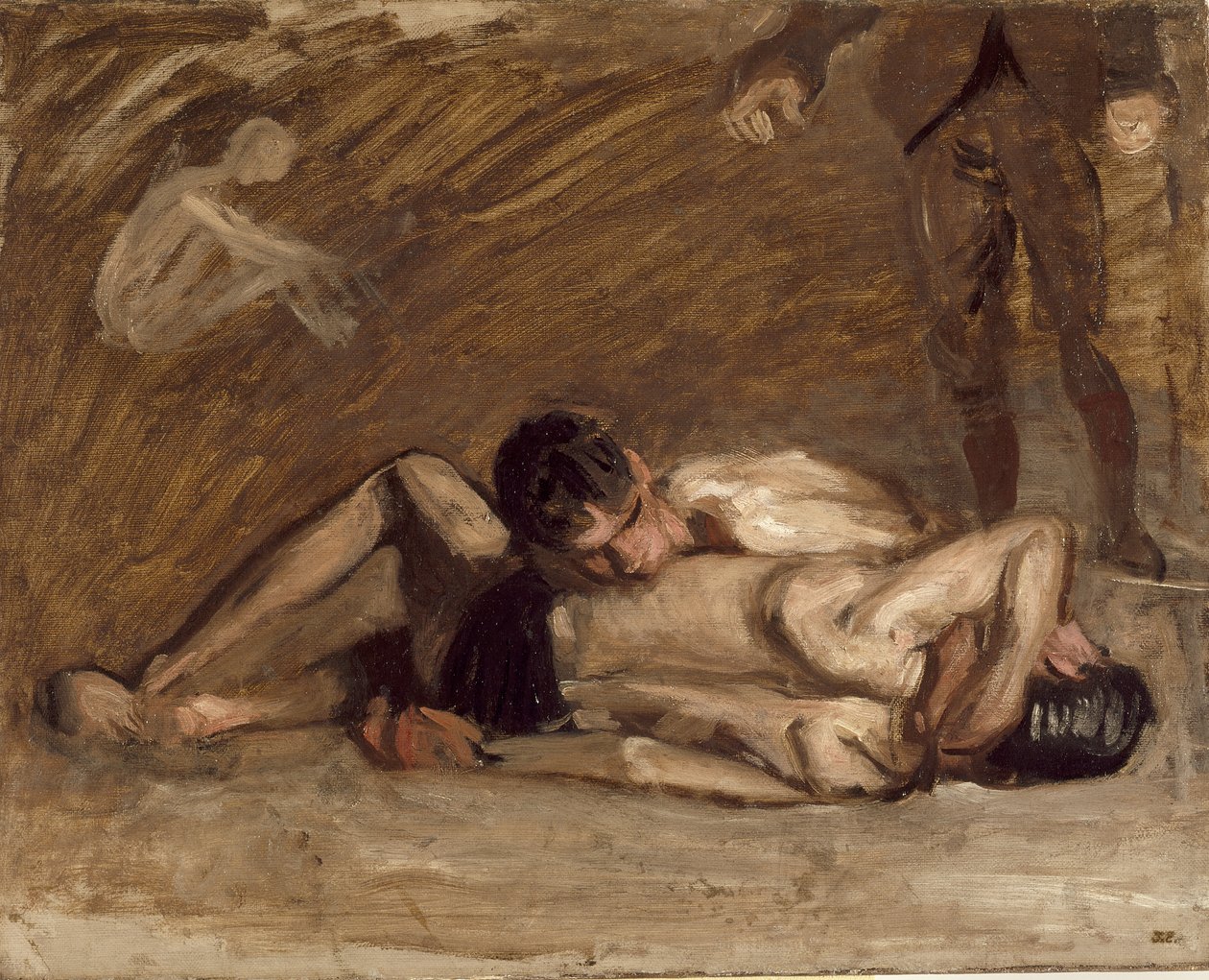Zapaśnicy autorstwa Thomas Eakins