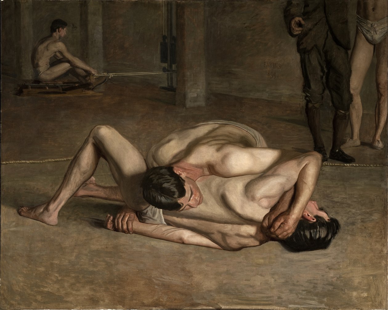 Zapaśnicy autorstwa Thomas Eakins