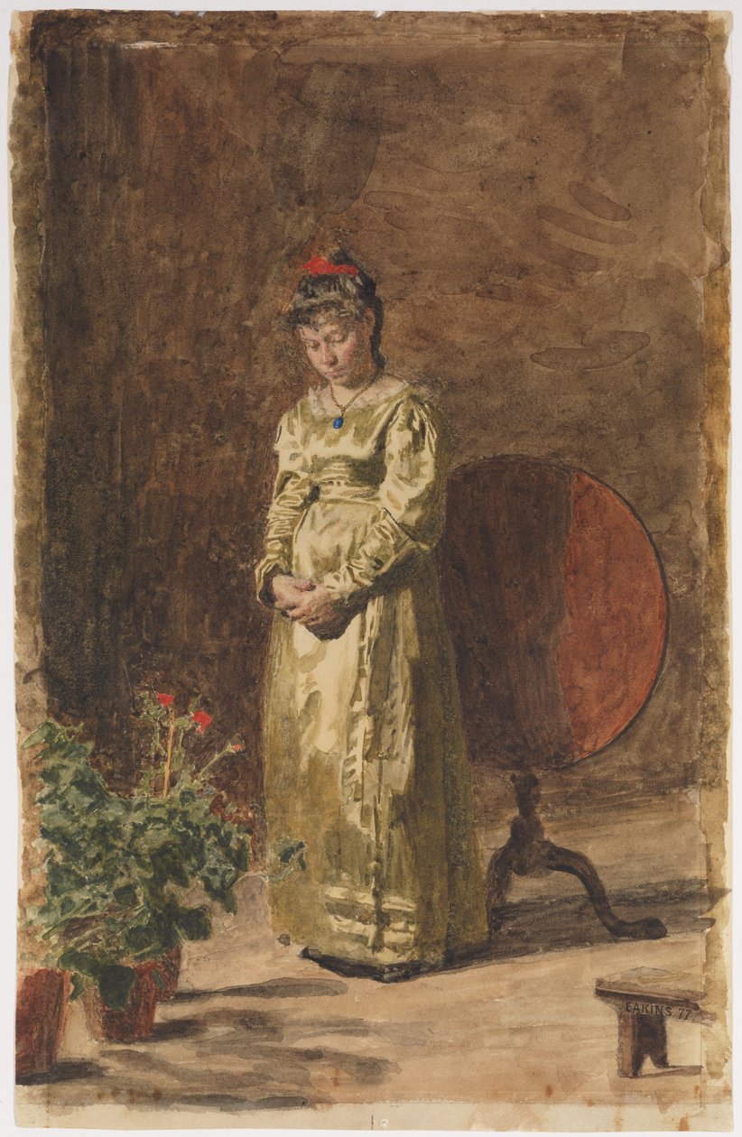 Młoda dziewczyna pogrążona w zadumie autorstwa Thomas Eakins