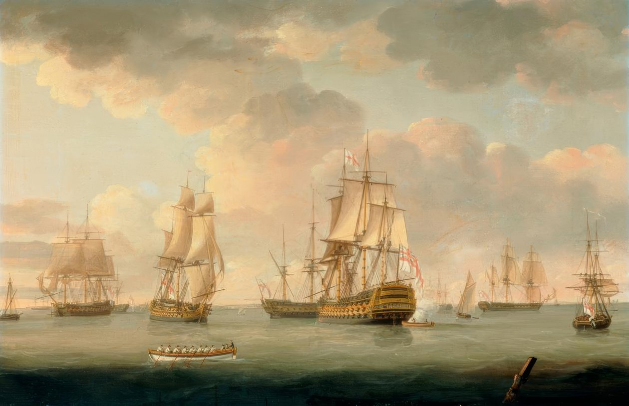 Brytyjskie okręty wojenne w Spithead autorstwa Thomas Elliott