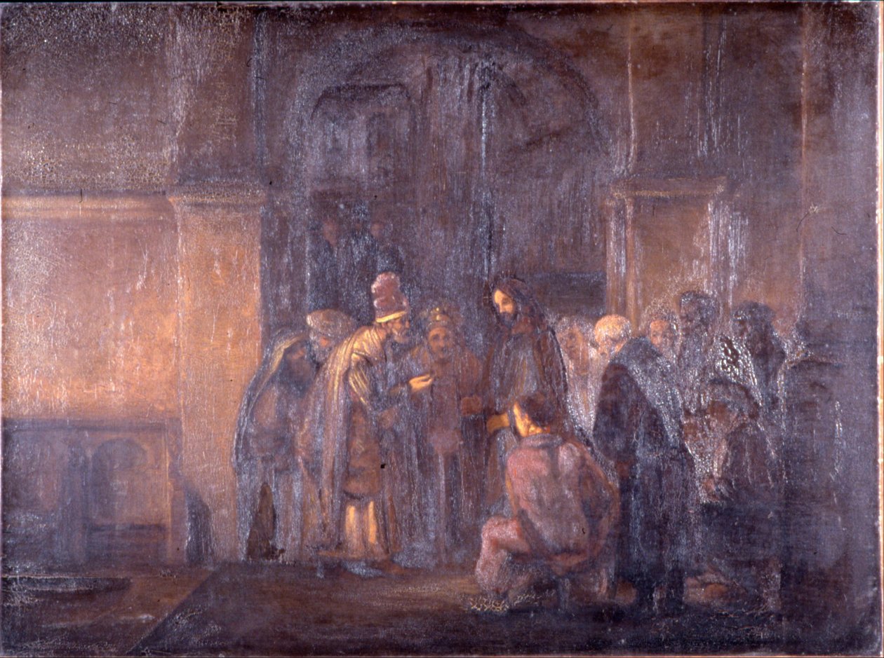 Pieniądze z hołdu (według Rembrandta) autorstwa Thomas F. Hodgkins