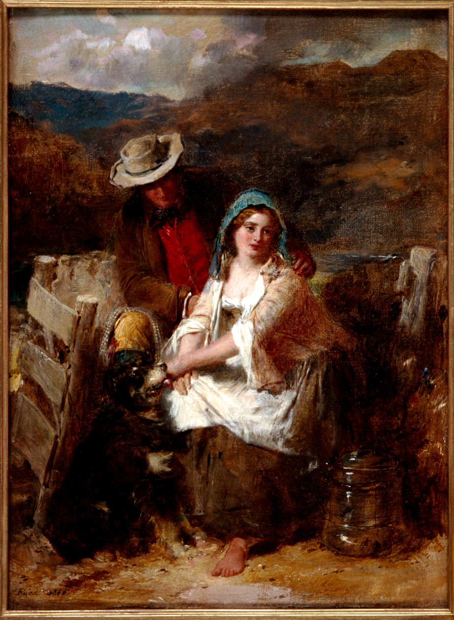 Za młody na małżeństwo, 1869 autorstwa Thomas Faed