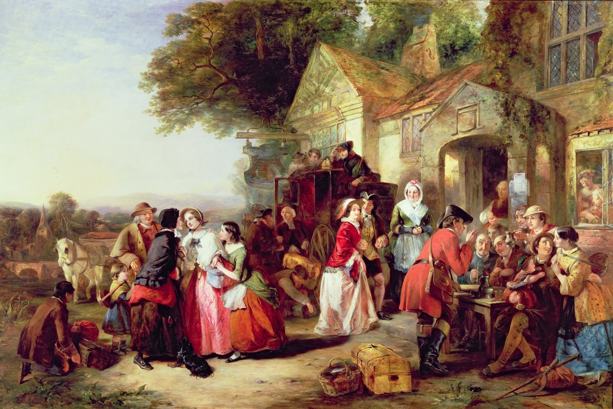 Przybycie autokaru, 1850 autorstwa Thomas Falcon Marshall