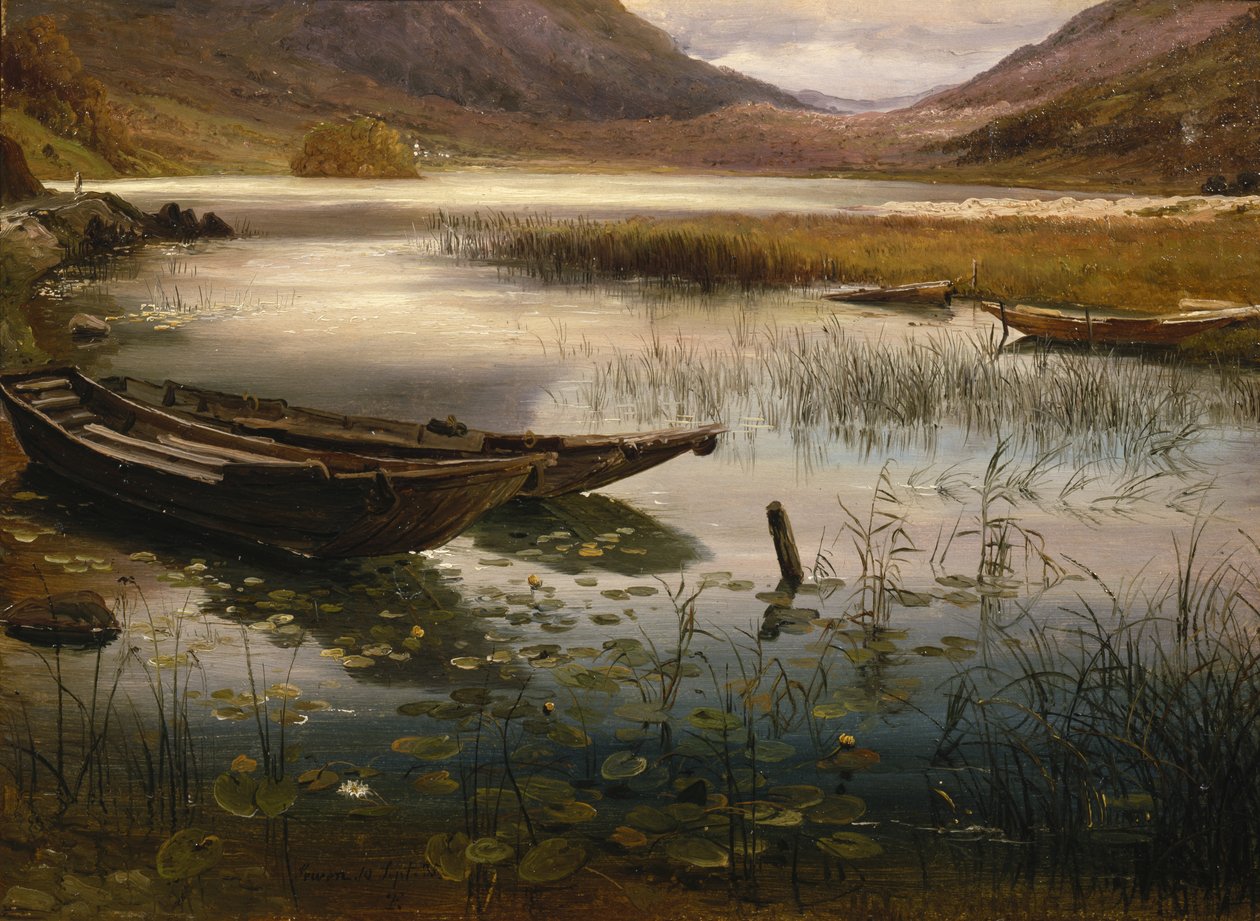 Łodzie i Lilie wodne autorstwa Thomas Fearnley