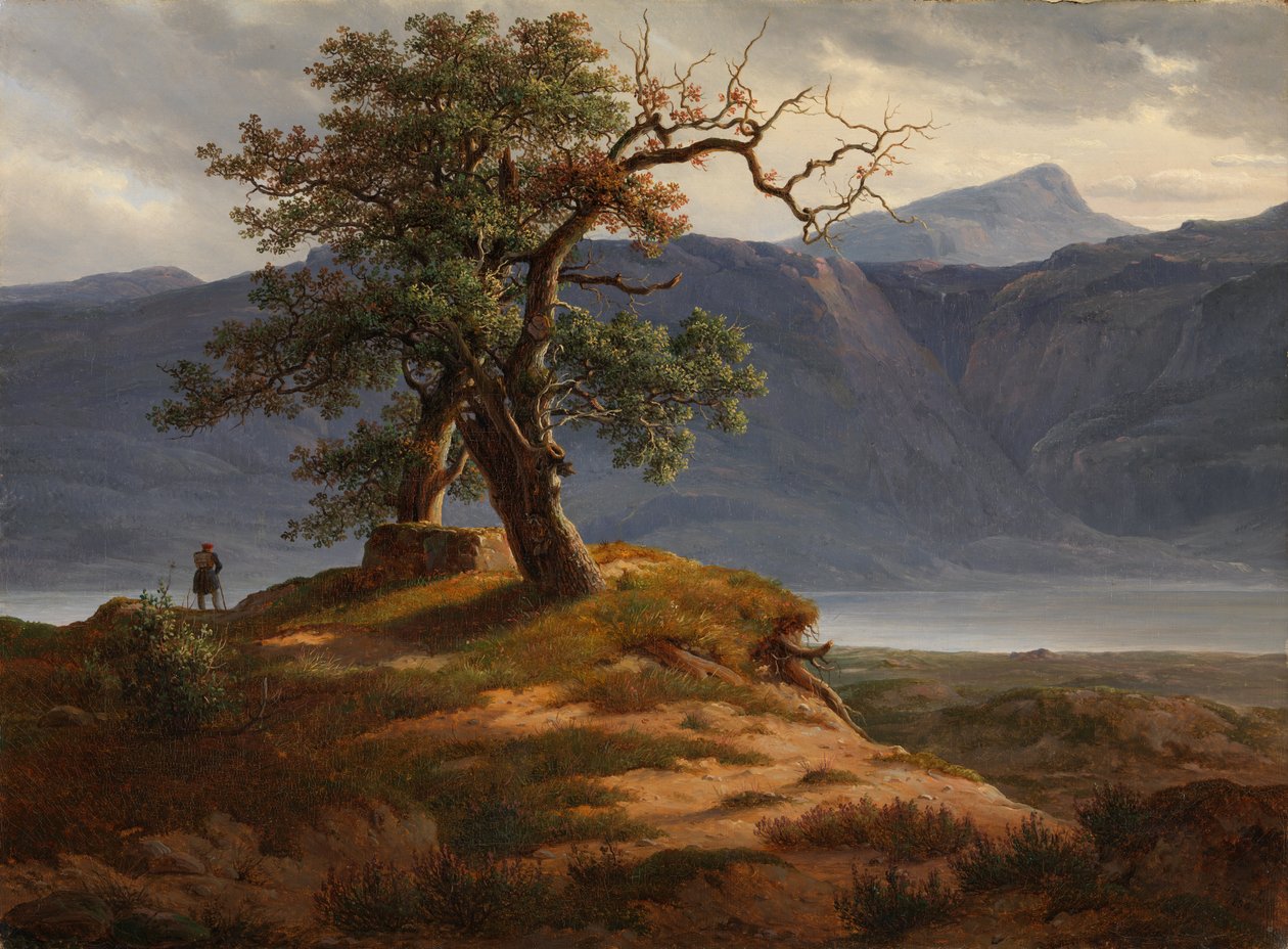 Krajobraz z podróżnikiem autorstwa Thomas Fearnley