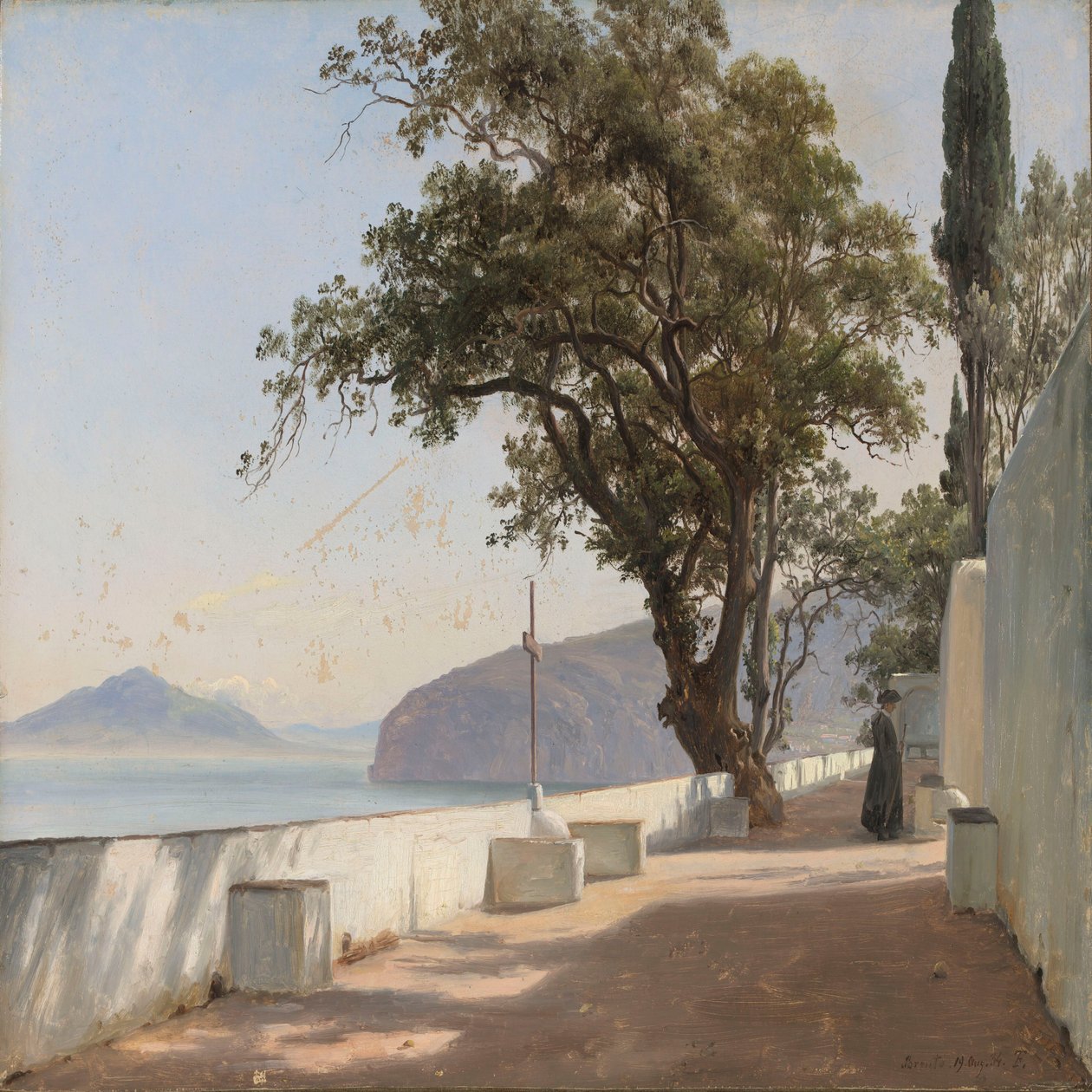 Taras z dębem, Sorrento autorstwa Thomas Fearnley