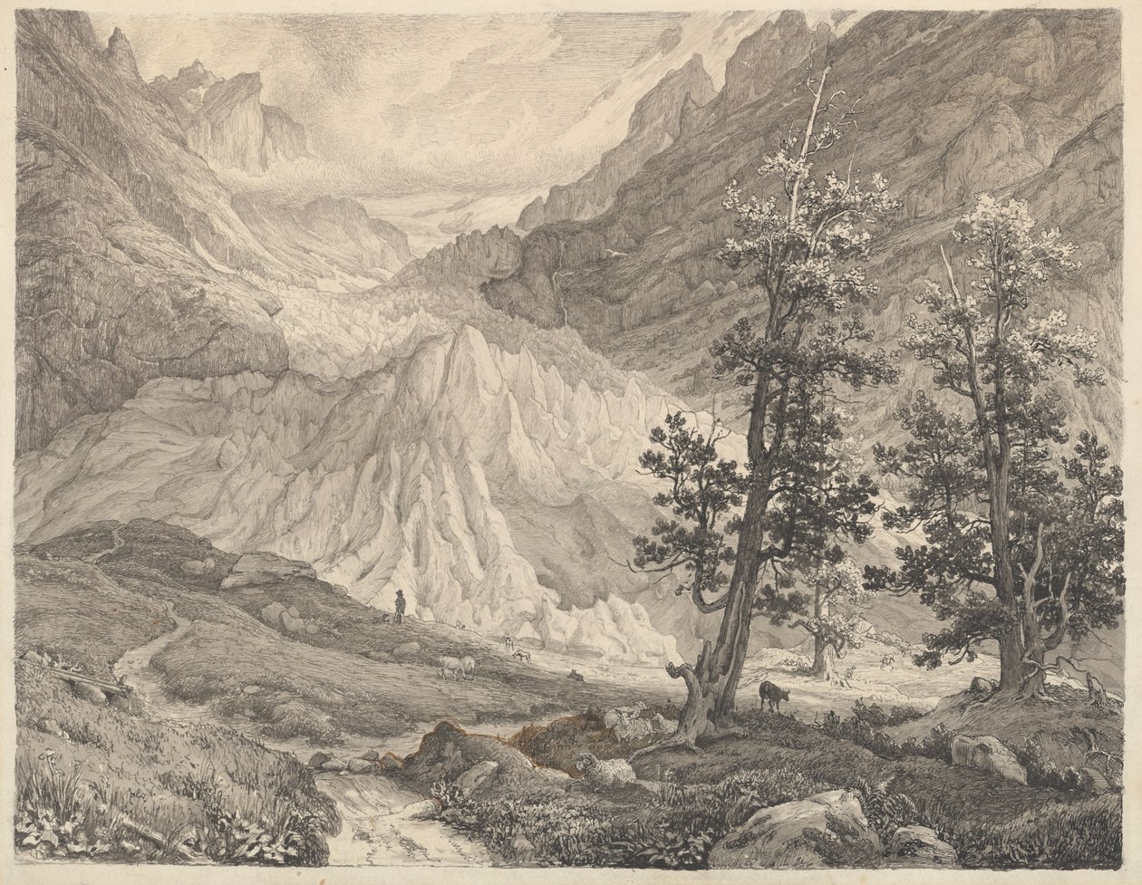 Lodowiec Grindelwald, Szwajcaria autorstwa Thomas Fearnley