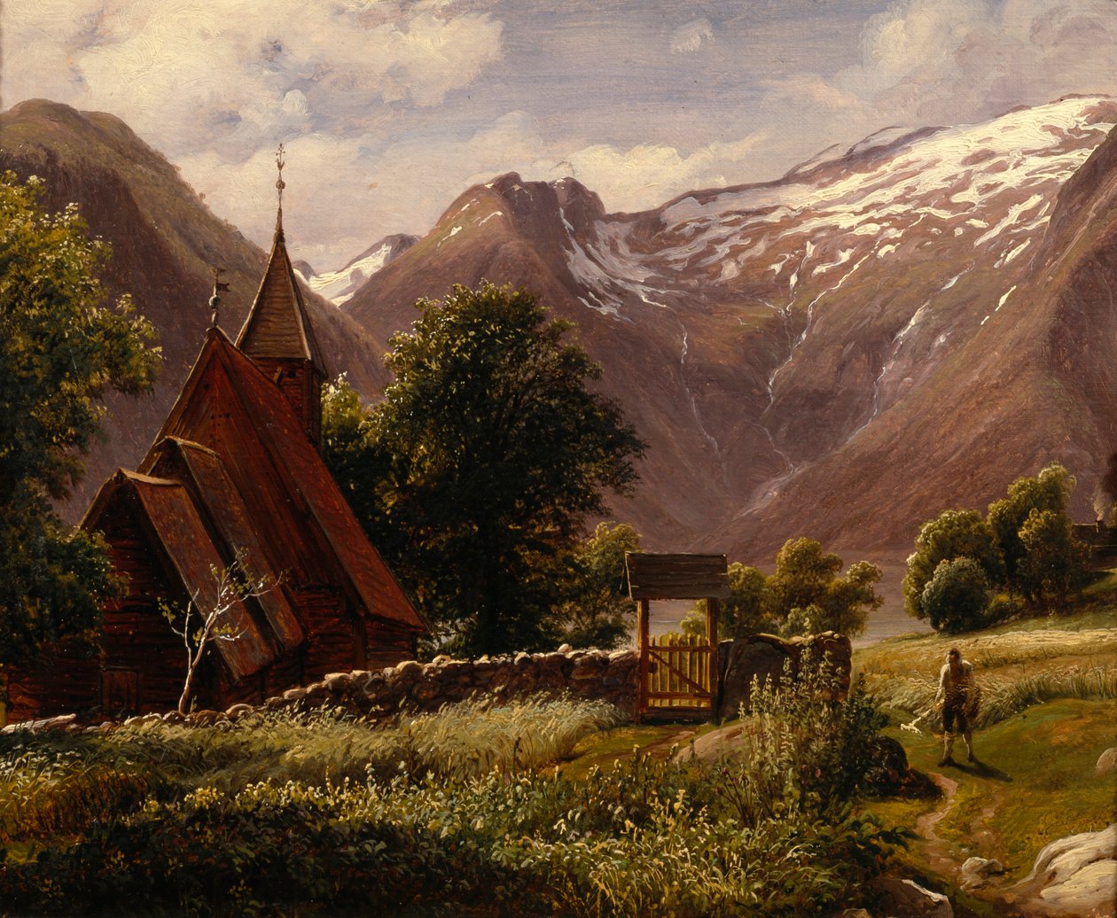 Kościół Tjugum, Balestrand autorstwa Thomas Fearnley