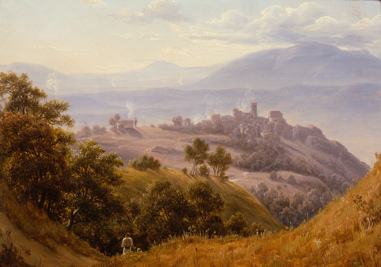 Widok na Olevano, ok. 1834 r. (obraz) autorstwa Thomas Fearnley