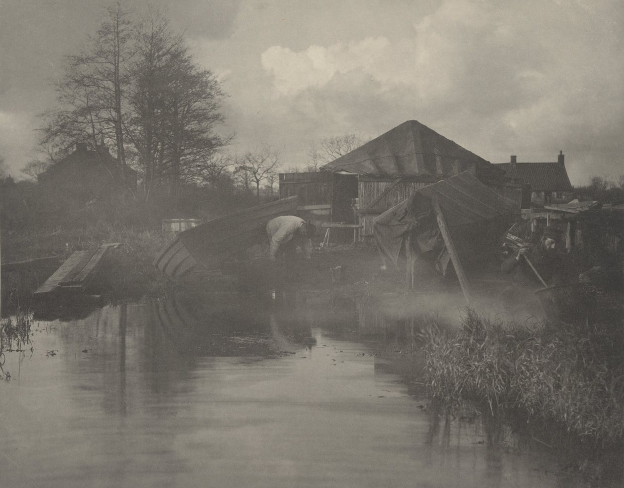 Stocznia jachtowa w Norfolk, 1886 r. (zdjęcie) autorstwa Thomas Frederick Goodall