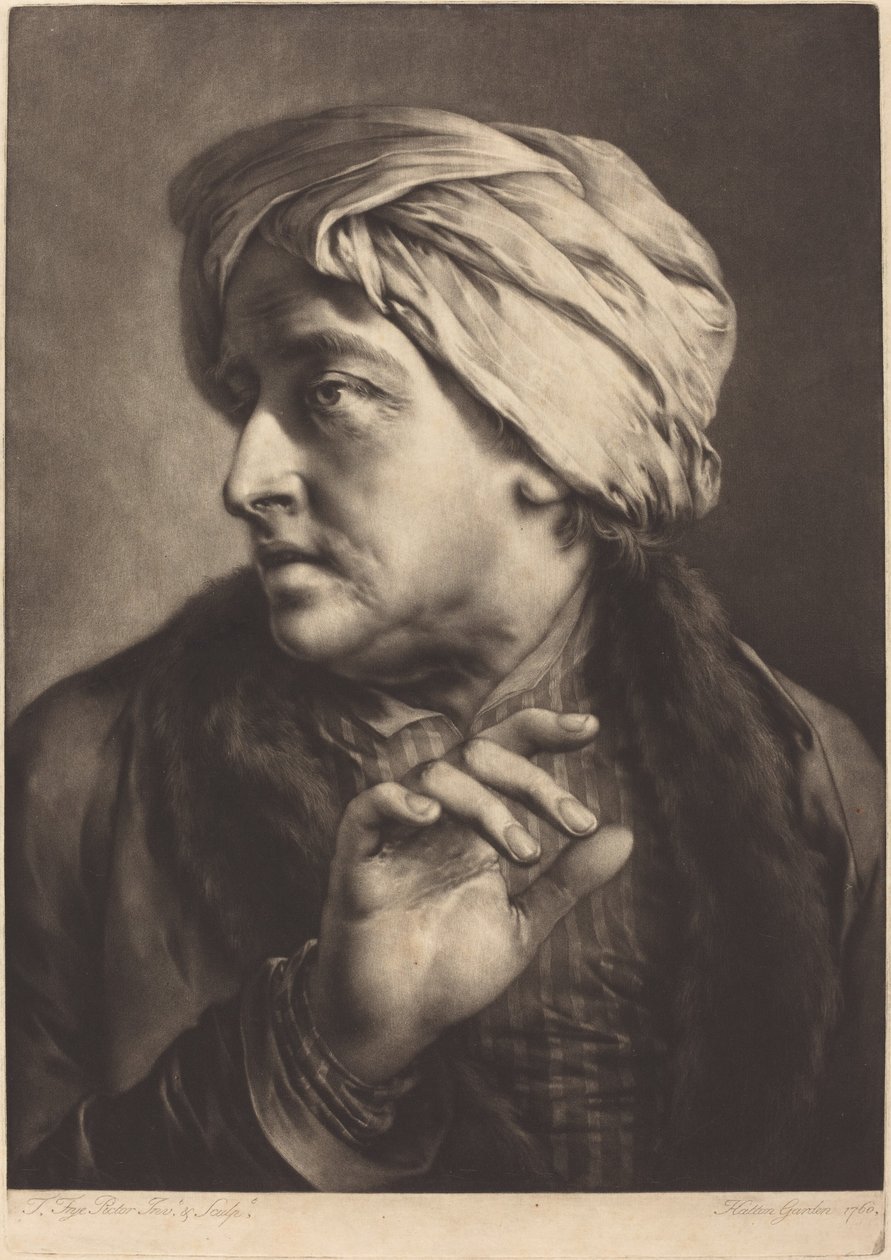 Mężczyzna w turbanie i koszuli w paski autorstwa Thomas Frye