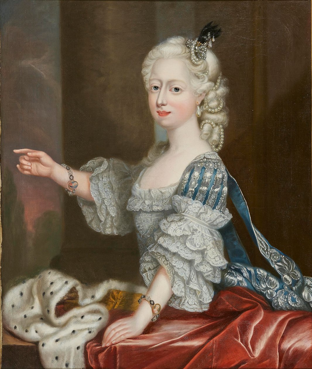 Księżniczka Augusta Frederica z Wielkiej Brytanii 1737-1813, księżna Brunszwiku-Wolfenbuttel. autorstwa Thomas Frye