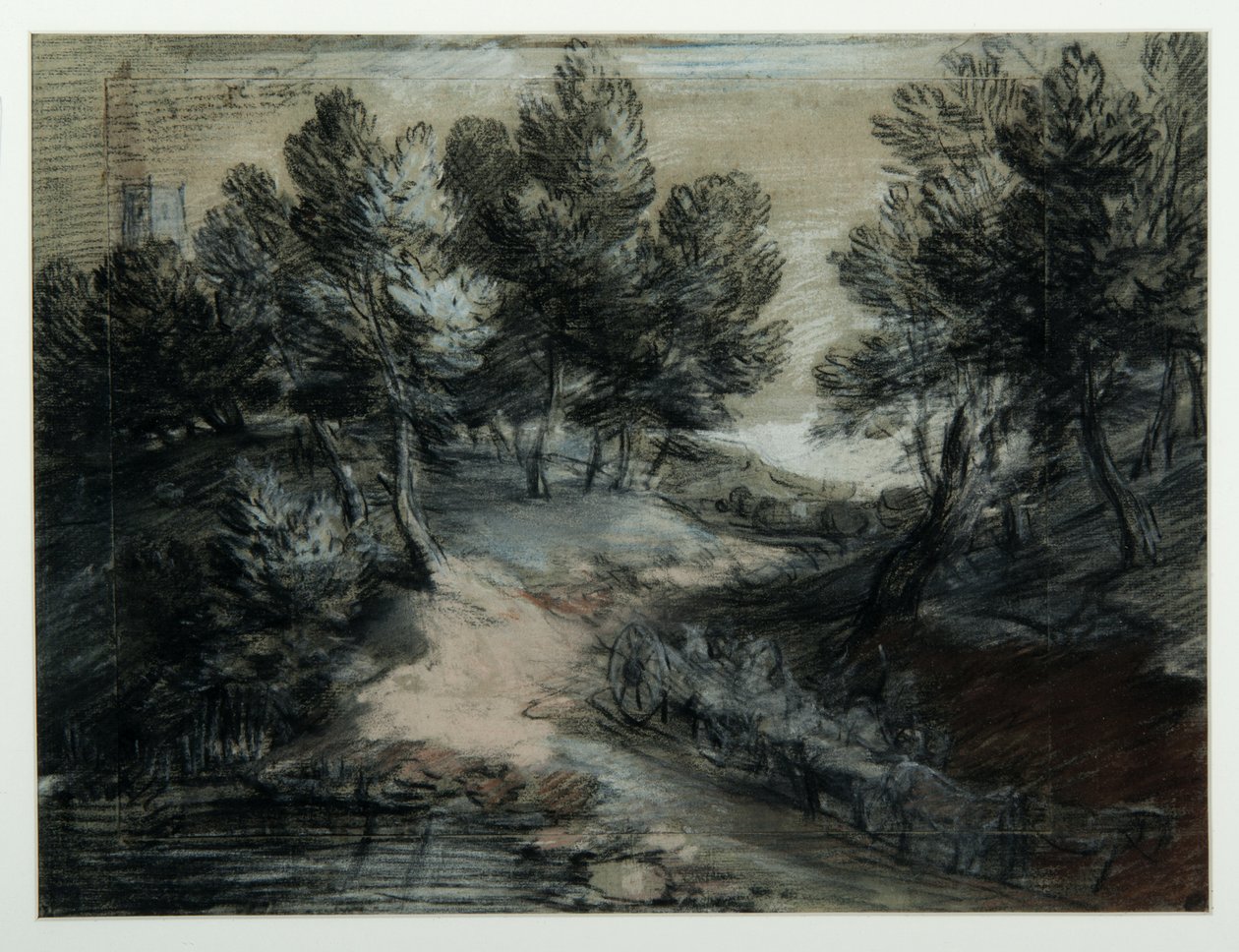 Drewniany wagon na leśnej drodze, 1775-80 autorstwa Thomas Gainsborough