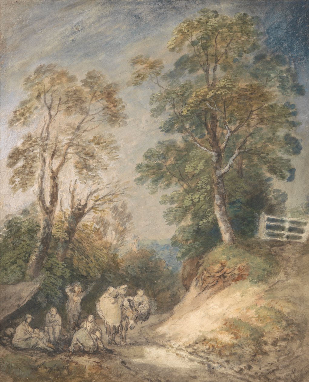Wiejska droga z odpoczywającymi Cyganami autorstwa Thomas Gainsborough