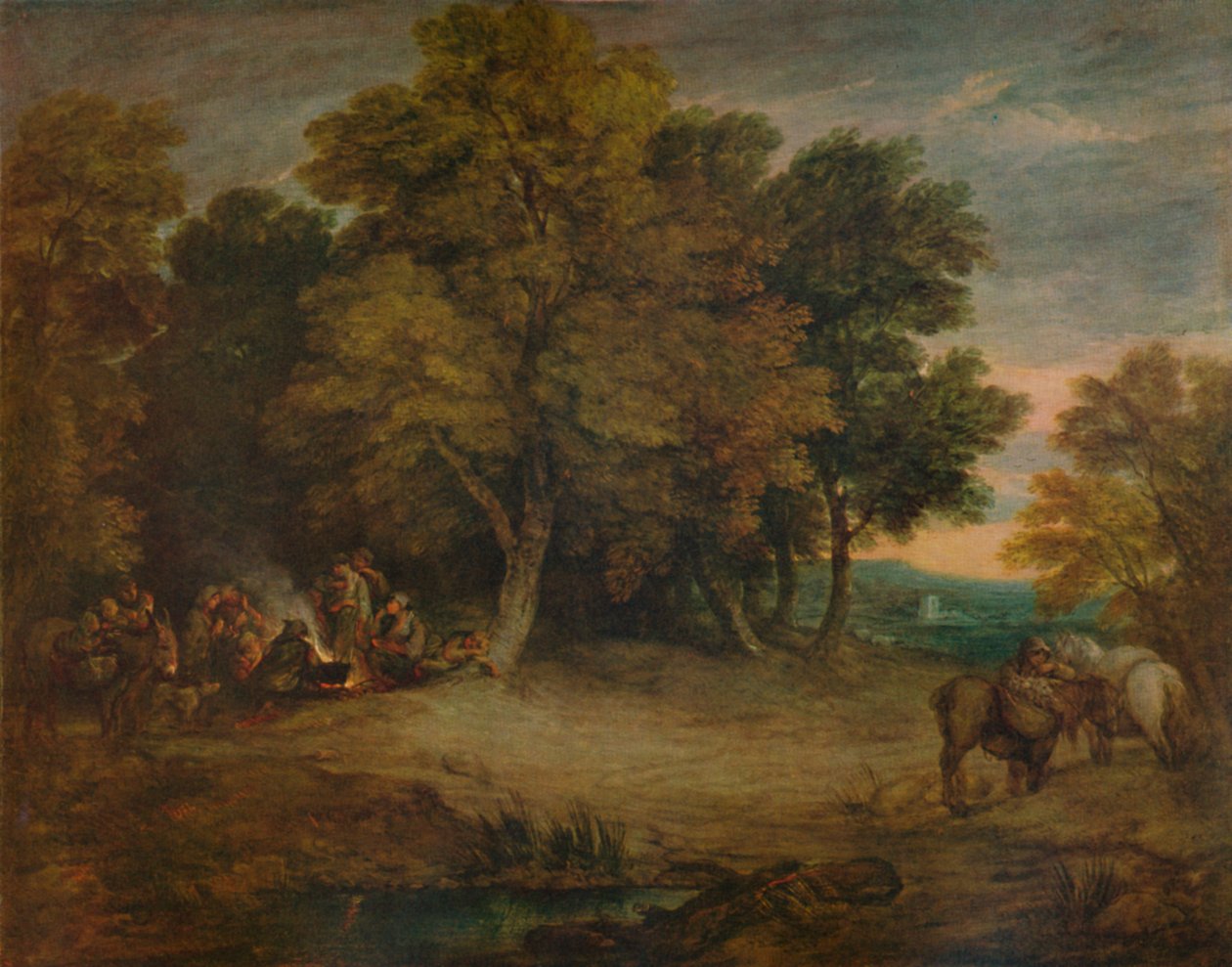 Obóz Cyganów: Zachód słońca, c1758, 1935 autorstwa Thomas Gainsborough