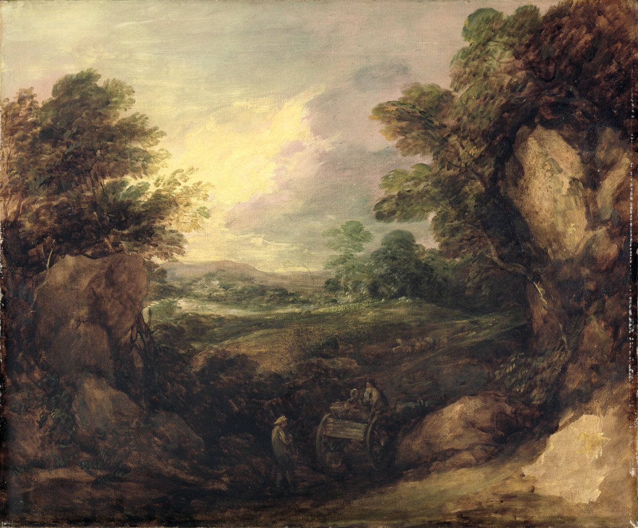 Krajobraz z postaciami, ok. 1786 (olej na płótnie) autorstwa Thomas Gainsborough