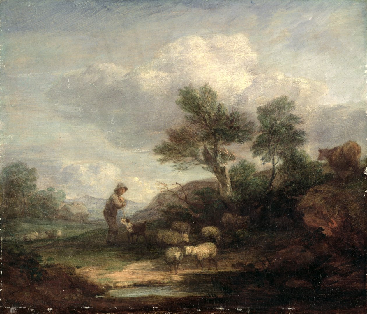 Pejzaż z owcami (olej na płótnie) autorstwa Thomas Gainsborough