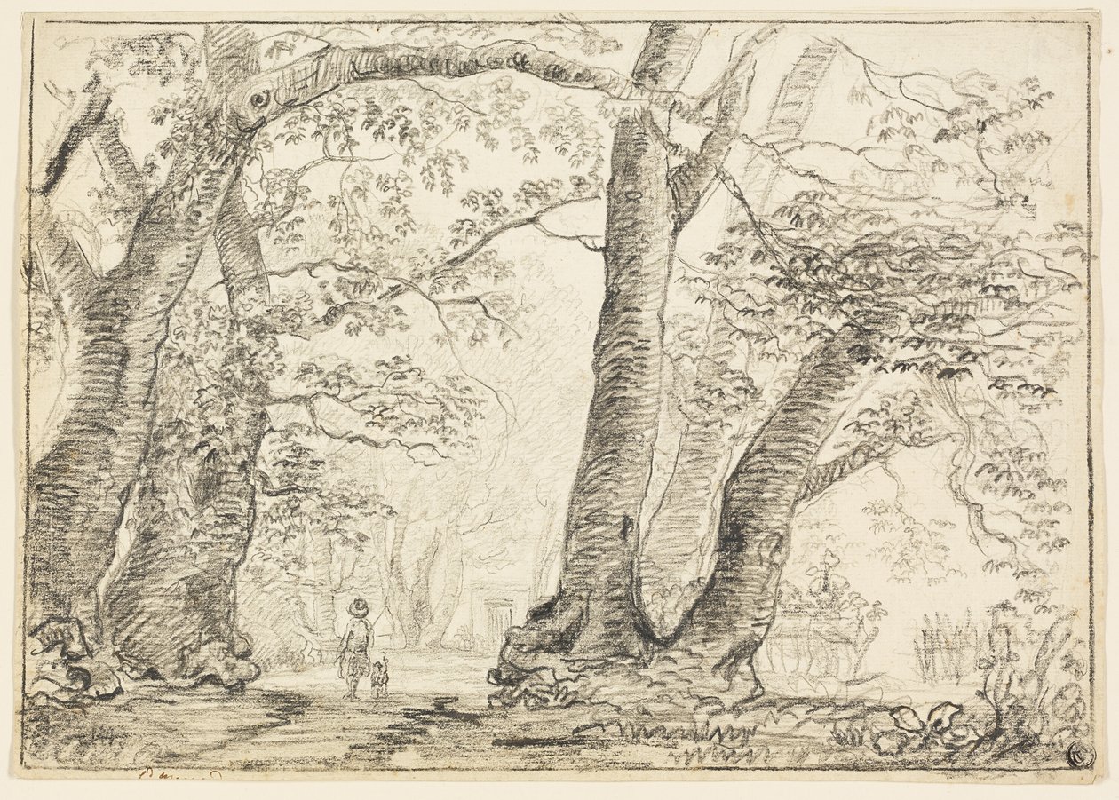 Człowiek z psem w lesie autorstwa Thomas Gainsborough