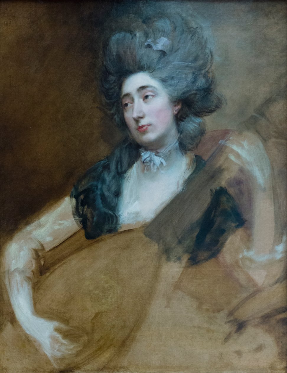 Margaret Gainsborough trzymająca teorbę, ok. 1777 (olej na płótnie) autorstwa Thomas Gainsborough