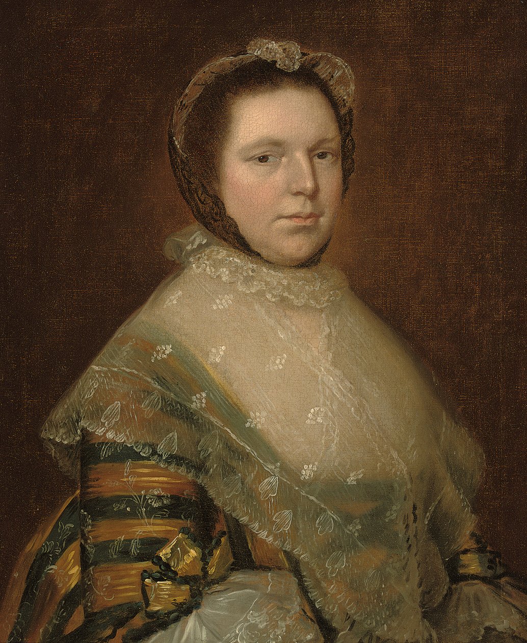 Portret Elżbiety Prowse, do połowy długości, w niebiesko-złotej sukience autorstwa Thomas Gainsborough
