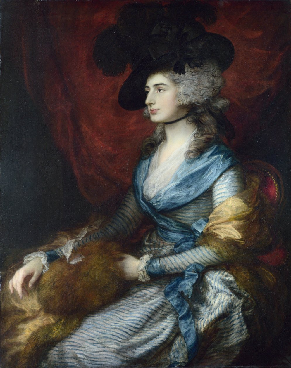 Portret Sarah Siddons (1755-1831) - Peinture de Thomas Gainsborough (1727-1788), Olej na płótnie 1785 - National Gallery, Londyn 126x99,5 autorstwa Thomas Gainsborough